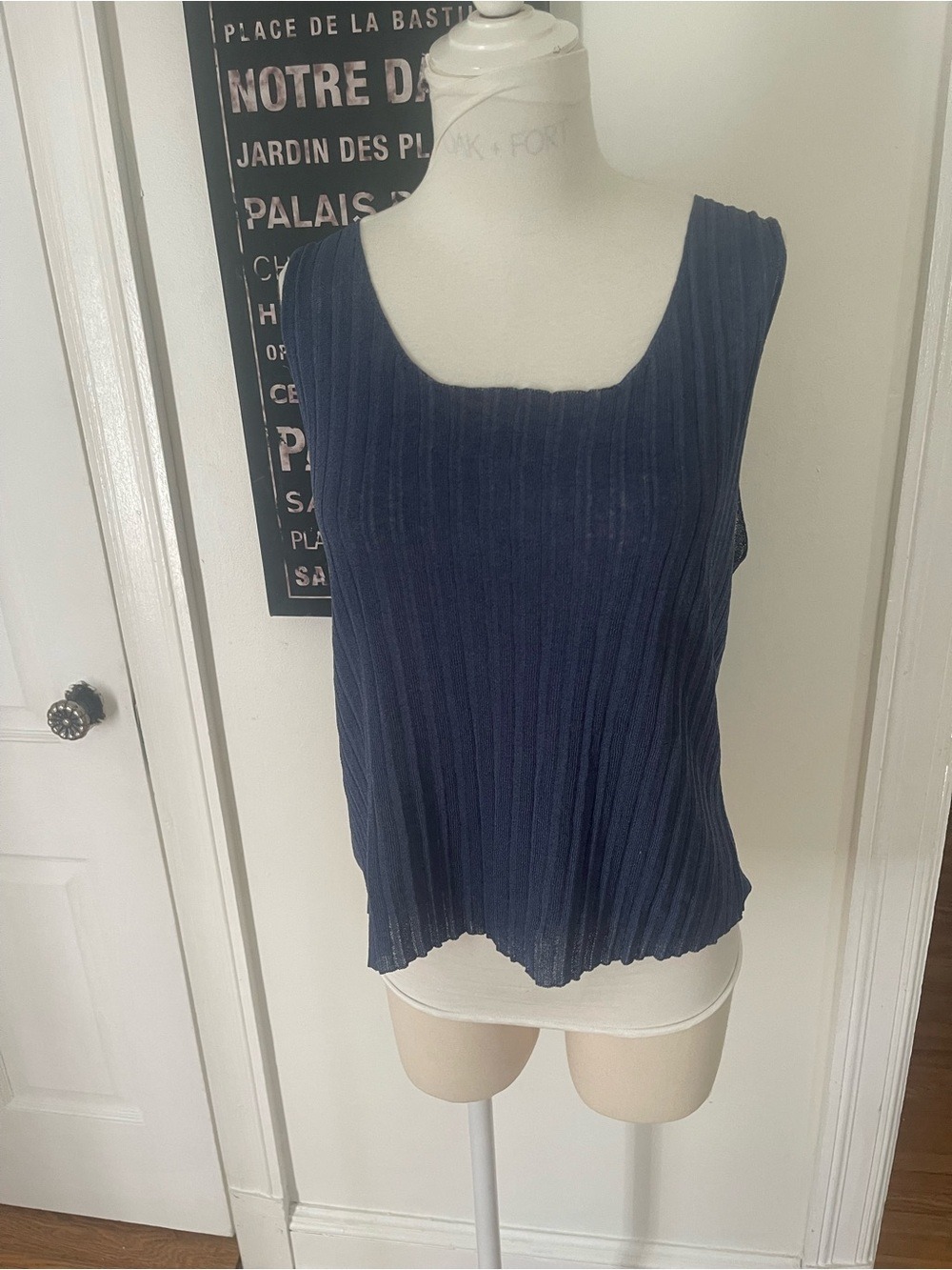 OAK + FORT Navy Ribbed Tank